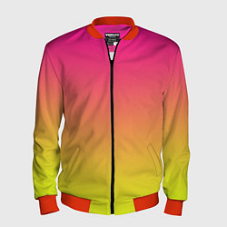 Бомбер мужской Фиолетово-желтый градиент, цвет: 3D-красный