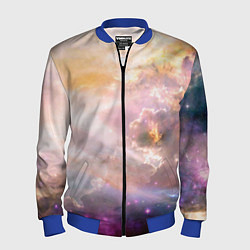 Бомбер мужской Аморфное абстрактное космическое красочное небо, цвет: 3D-синий