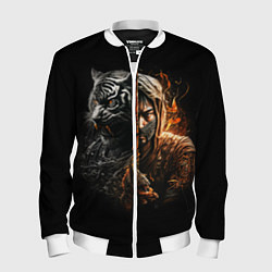 Мужской бомбер Тигр и ниндзя