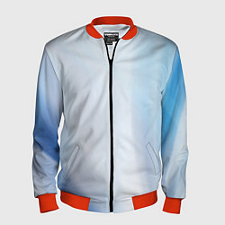 Бомбер мужской Светлые синие и голубые волны, цвет: 3D-красный