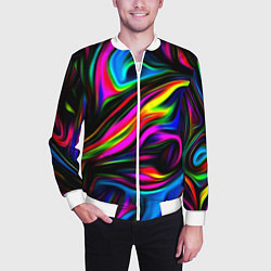 Бомбер мужской Неон кистью краски, цвет: 3D-белый — фото 2