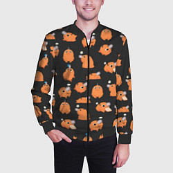 Бомбер мужской Chainsaw Man - Почита паттерн, цвет: 3D-черный — фото 2