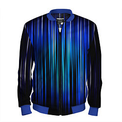 Бомбер мужской Neon line stripes, цвет: 3D-синий