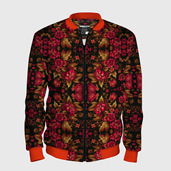 Мужской бомбер Растительный паттерн под хохлому