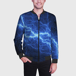 Бомбер мужской Разряд электричества, цвет: 3D-черный — фото 2