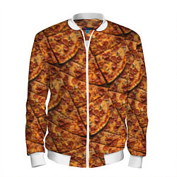 Бомбер мужской Сочная текстура из кусков пиццы, цвет: 3D-белый