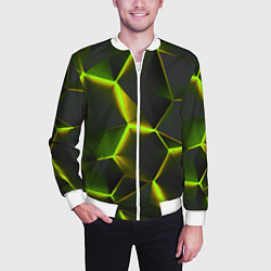 Бомбер мужской Разлом неоновых плит, цвет: 3D-белый — фото 2