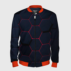 Бомбер мужской Светящиеся стальная броня, цвет: 3D-красный