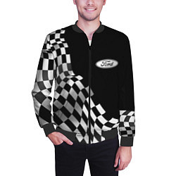 Бомбер мужской Ford racing flag, цвет: 3D-черный — фото 2