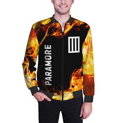Бомбер мужской Paramore и пылающий огонь, цвет: 3D-черный — фото 2