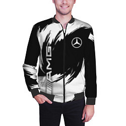 Бомбер мужской Mercedes benz - white color, цвет: 3D-черный — фото 2