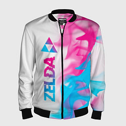 Бомбер мужской Zelda neon gradient style: по-вертикали, цвет: 3D-черный