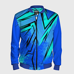 Бомбер мужской Sport uniform - синие брызки, цвет: 3D-синий