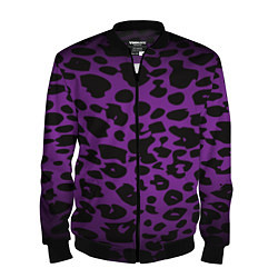 Бомбер мужской Фиолетовый леопард, цвет: 3D-черный