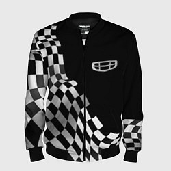 Бомбер мужской Geely racing flag, цвет: 3D-черный