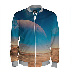 Бомбер мужской Пустыня и очертания планеты, цвет: 3D-меланж