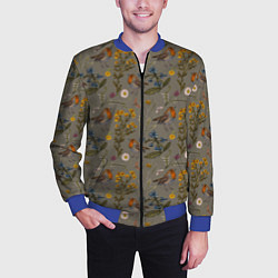 Бомбер мужской Малиновки и зверобой, цвет: 3D-синий — фото 2