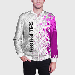 Бомбер мужской Foo Fighters rock legends: по-вертикали, цвет: 3D-белый — фото 2