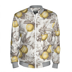 Бомбер мужской Лимоны - винтаж графика: паттерн, цвет: 3D-меланж
