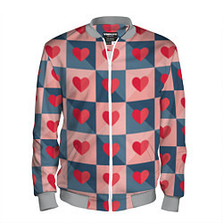 Бомбер мужской Pettern hearts, цвет: 3D-меланж