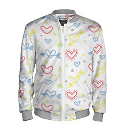 Бомбер мужской Color hearts, цвет: 3D-меланж