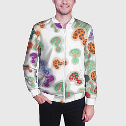 Бомбер мужской Вопросики, цвет: 3D-белый — фото 2