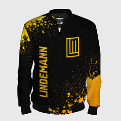 Мужской бомбер Lindemann - gold gradient: надпись, символ