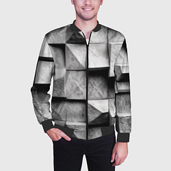 Бомбер мужской Каменные плиты и обман зрения, цвет: 3D-черный — фото 2
