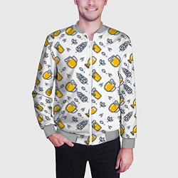 Бомбер мужской Пиво пенное, цвет: 3D-меланж — фото 2