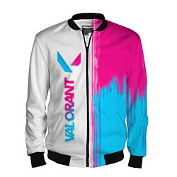 Бомбер мужской Valorant neon gradient style: по-вертикали, цвет: 3D-черный