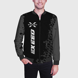 Бомбер мужской Exeed speed на темном фоне со следами шин: по-верт, цвет: 3D-черный — фото 2