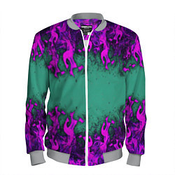 Бомбер мужской Фиолетовое пламя, цвет: 3D-меланж