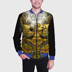 Бомбер мужской Золотой орёл - славянский орнамент, цвет: 3D-синий — фото 2
