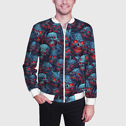 Бомбер мужской Monster skulls pattern, цвет: 3D-белый — фото 2