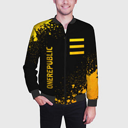 Бомбер мужской OneRepublic - gold gradient: надпись, символ, цвет: 3D-черный — фото 2