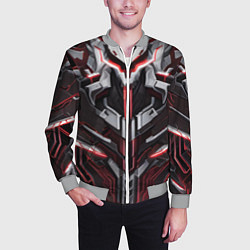 Бомбер мужской Красная кибер броня, цвет: 3D-меланж — фото 2