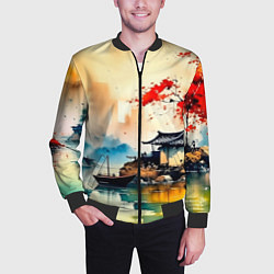 Бомбер мужской Краски природы, цвет: 3D-черный — фото 2