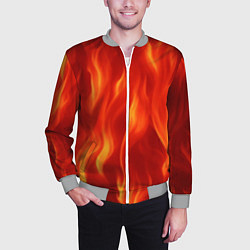 Бомбер мужской Огонь рыжий, цвет: 3D-меланж — фото 2