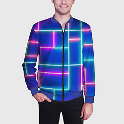 Бомбер мужской Неон линии, цвет: 3D-синий — фото 2