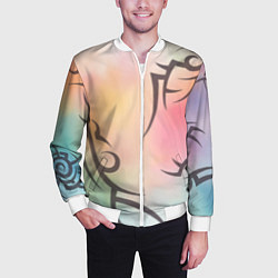 Бомбер мужской Трайбл граффити, цвет: 3D-белый — фото 2