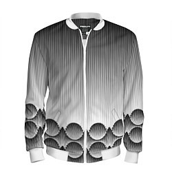 Бомбер мужской Круглая полосатая геометрия, цвет: 3D-белый