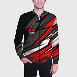 Бомбер мужской Митсубиси - красный спортивный, цвет: 3D-черный — фото 2