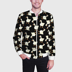 Бомбер мужской Паттерн с гусями, цвет: 3D-белый — фото 2