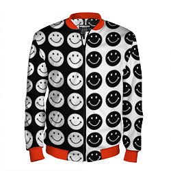 Бомбер мужской Smiley black and white, цвет: 3D-красный