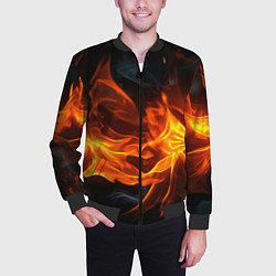 Бомбер мужской Пламя костра, цвет: 3D-черный — фото 2