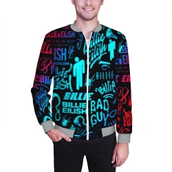 Бомбер мужской Billie Eilish neon pattern, цвет: 3D-меланж — фото 2