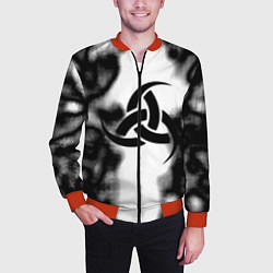 Бомбер мужской Скандинавский узор душа, цвет: 3D-красный — фото 2
