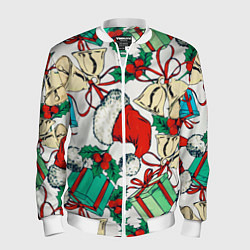 Мужской бомбер Узор с новогодними падарками