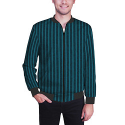 Бомбер мужской Текстурные полосы бирюзовый, цвет: 3D-черный — фото 2