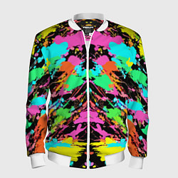 Мужской бомбер Красочный зеркальный паттерн - кляксы